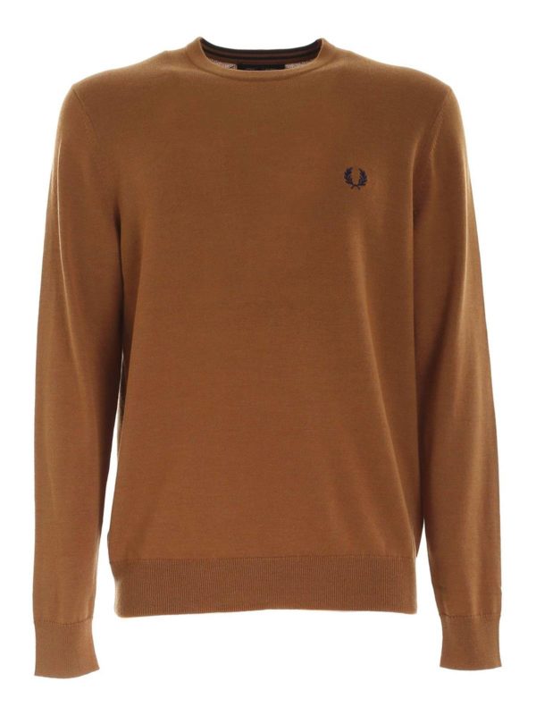 FRED PERRY: Pull col rond - Pull Col Rond - Beige