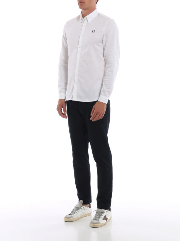 FRED PERRY: shirts online - Logo embroidery pique cotton shirt