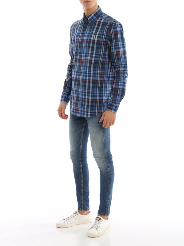 FRED PERRY: shirts online - Tartan motif button down shirt