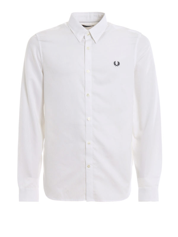 FRED PERRY: shirts - Logo embroidery pique cotton shirt