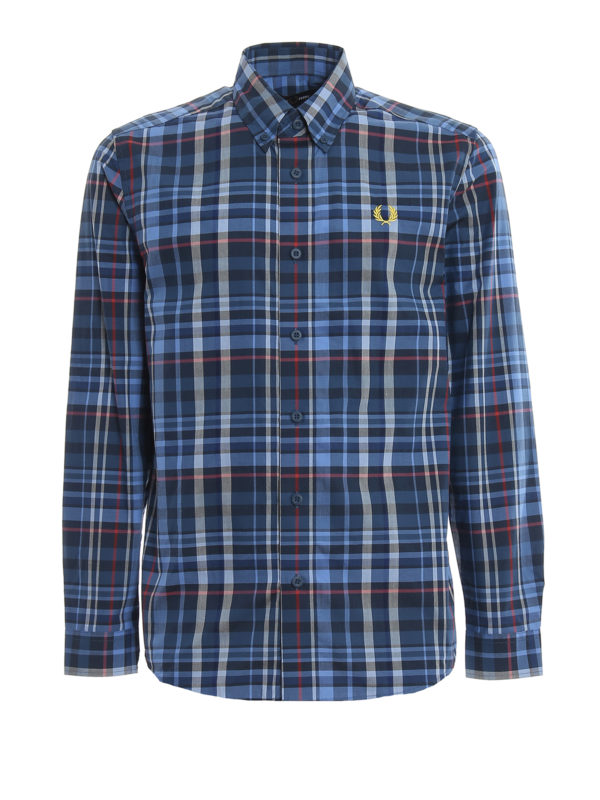 FRED PERRY: shirts - Tartan motif button down shirt