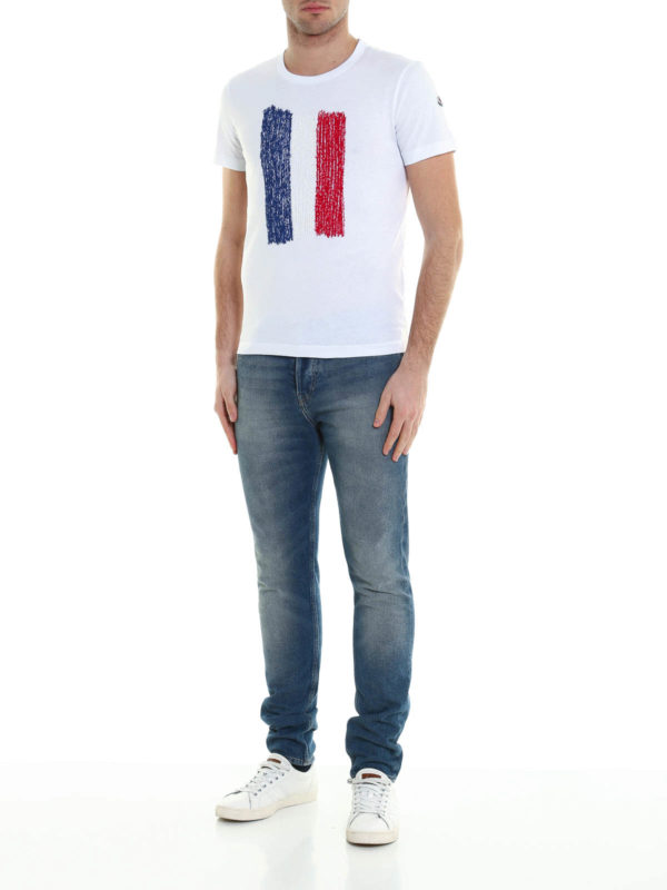 French flag T-shirt shop online: MONCLER