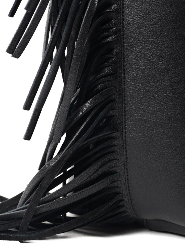 Fringe leather tote shop online: SAINT LAURENT