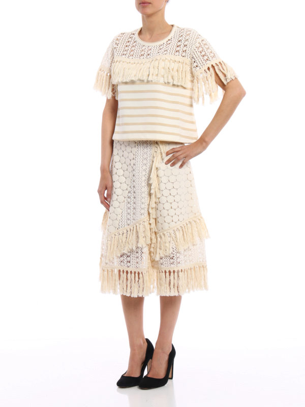 Fringed crochet skirt shop online: SEE BY CHLOE