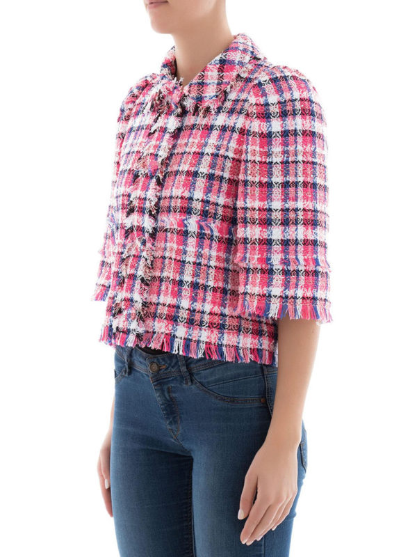 Fringed tweed jacket shop online: m.s.g.m.