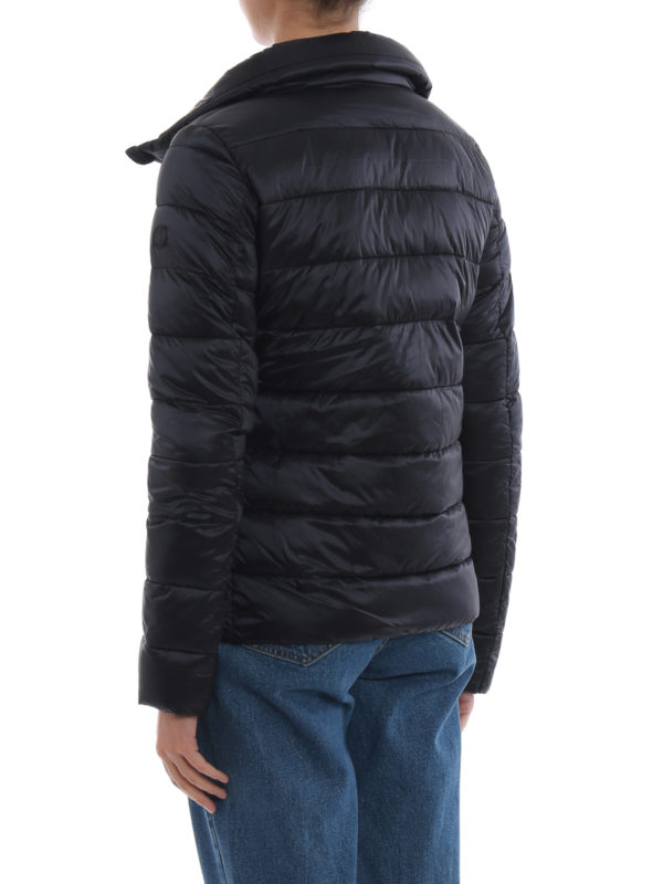 Piumino nero con collo a imbuto shop online: Save The Duck