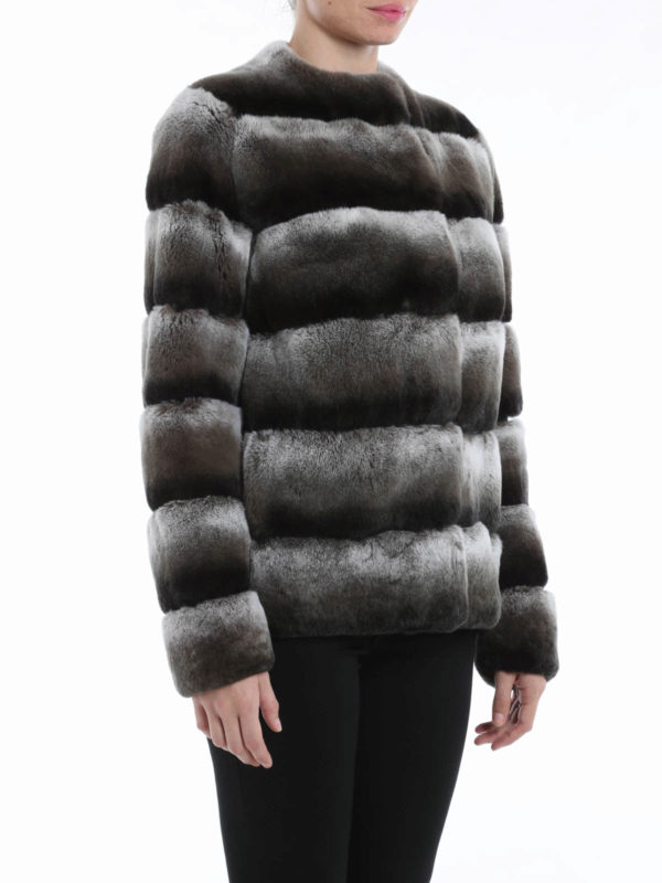 Fur jacket with belt detail
