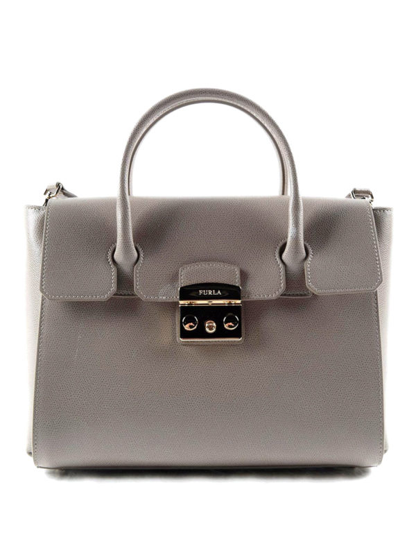 FURLA: bowling bags - Metropolis medium leather bag