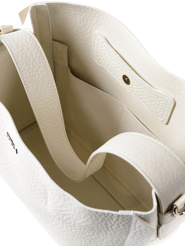 FURLA buy online Capriccio M white leather hobo bag