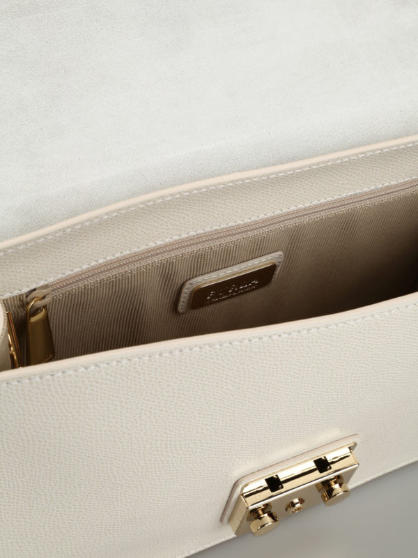 FURLA buy online Metropolis S white leather bag
