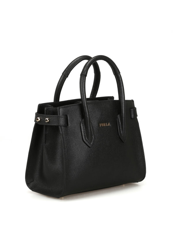 FURLA: cross body bags online - Pin Mini tote style black cross body bag