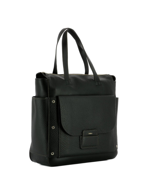 FURLA: shoulder bags online - Adele black leather square bag