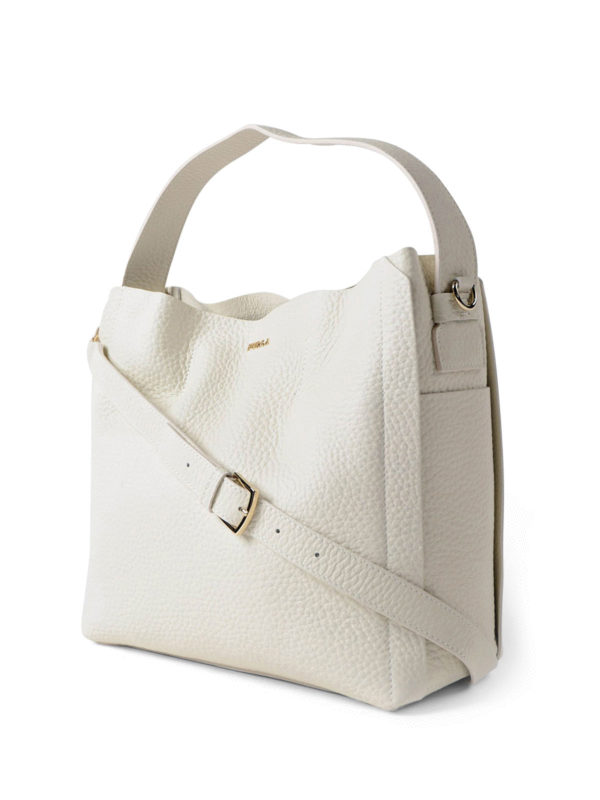 FURLA: shoulder bags online - Capriccio M white leather hobo bag