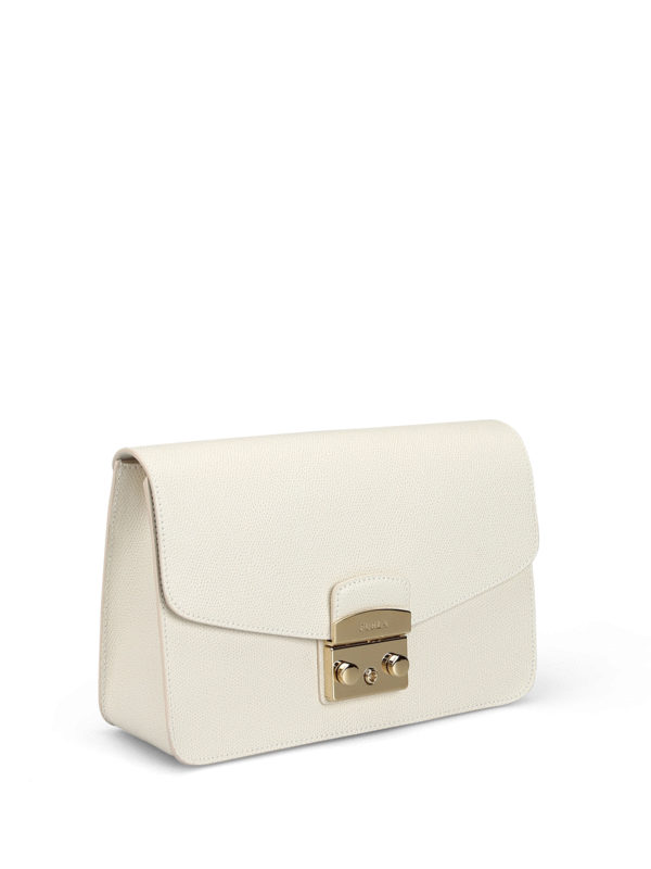 FURLA: shoulder bags online - Metropolis S white leather bag