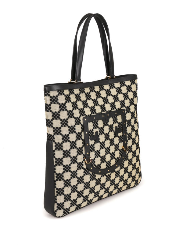FURLA: totes bags online - Fortezza checked patterned tote bag