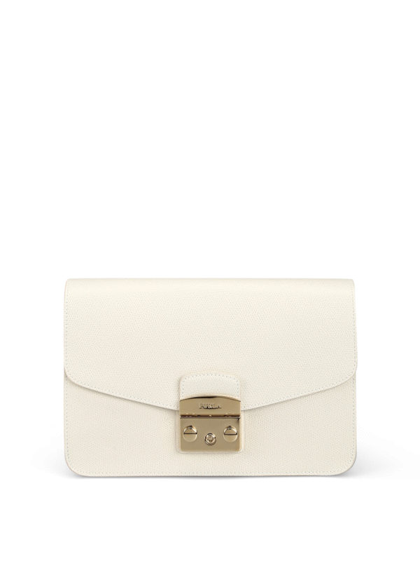 FURLA: shoulder bags - Metropolis S white leather bag