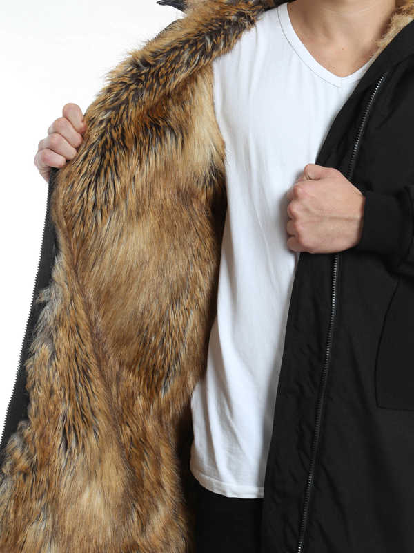 Cappotto foderato in ecopelliccia