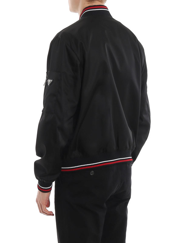 Gabardine bomber jacket shop online: PRADA