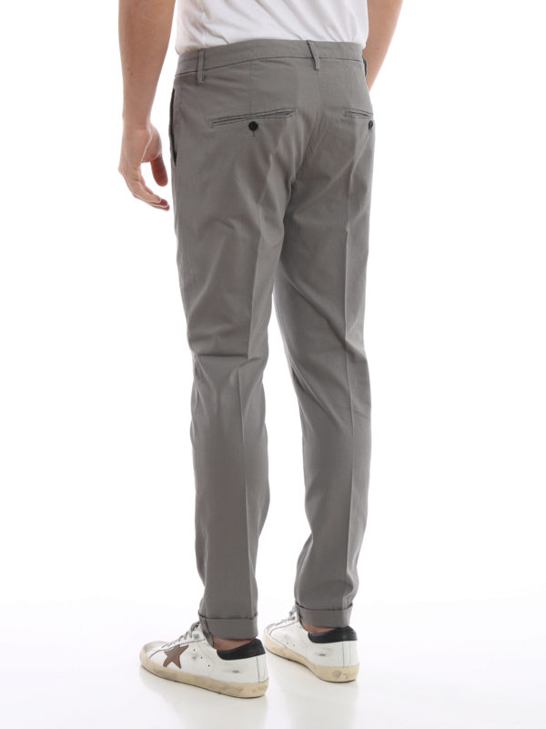 Gaubert grey cotton blend chino trousers shop online: DONDUP