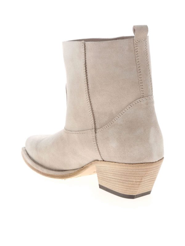 Gaucho ankle boots in ice-colored suede shop online: Vic Matiè