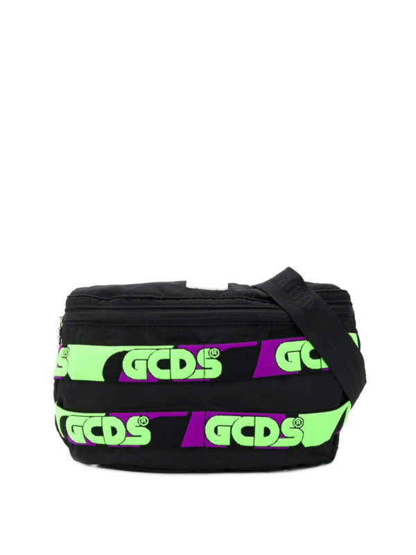 GCDS: belt bags - Logo elasticated band belt bag