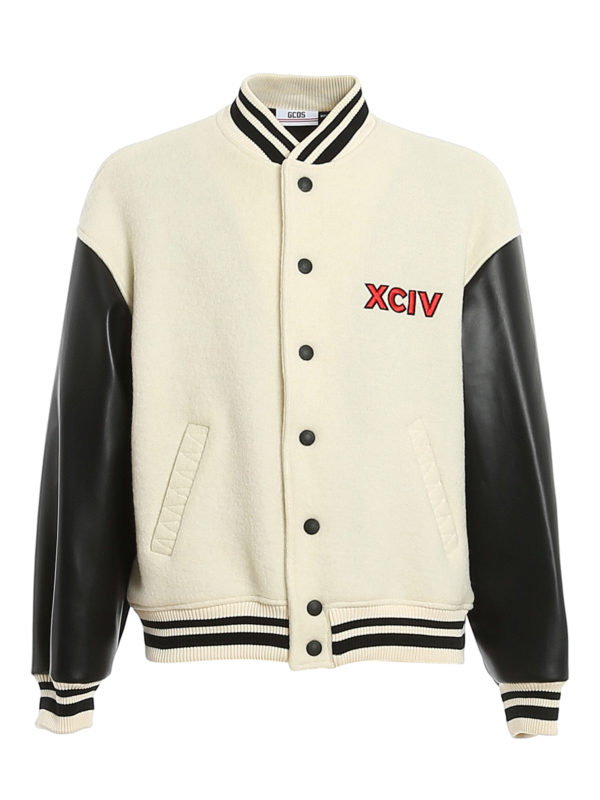 GCDS: bombers - Wool blend varsity bomber jacket