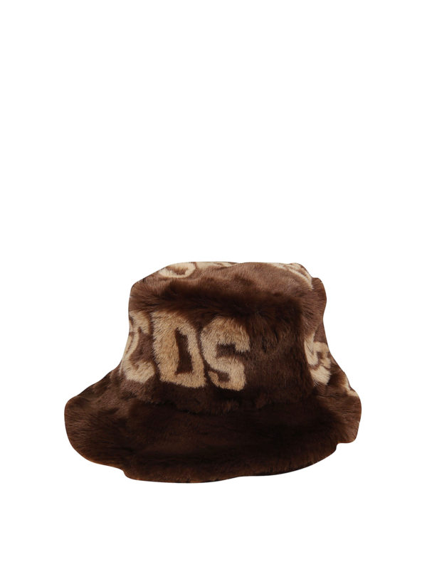 GCDS: hats & caps - Eco fur bucket hat