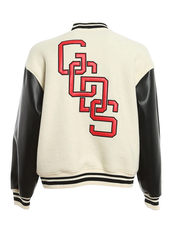 GCDS: bombers online - Wool blend varsity bomber jacket