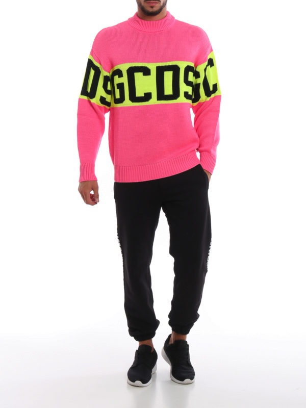 GCDS: Strickpullover mit Rundhalsausschnitt online - Rundhalspullover - Rosa