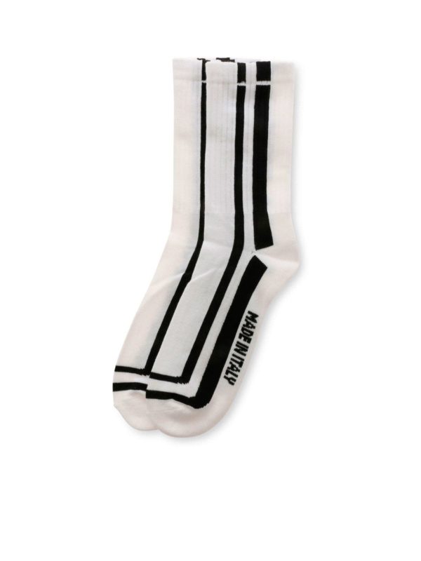 GCDS: socks online - Black logo socks in white