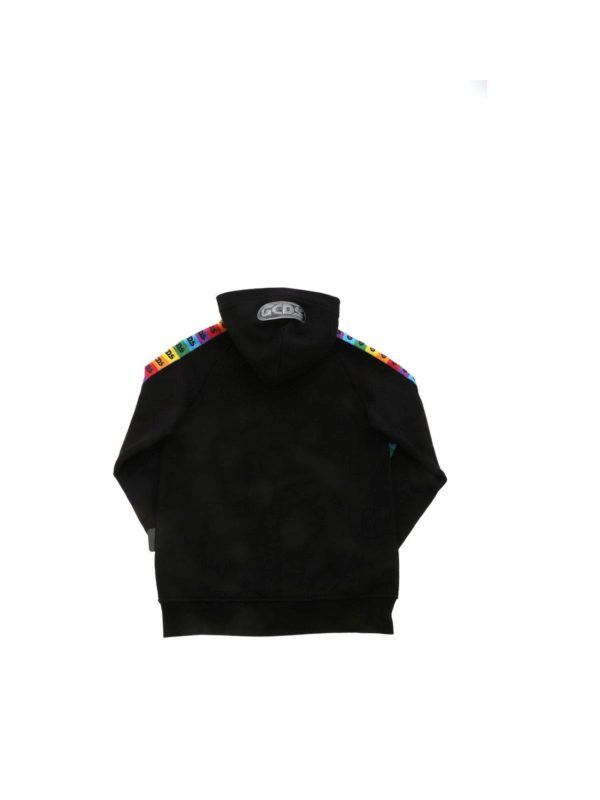 GCDS: Sweatshirts & Sweaters online - Contrasting logo bands sweatshirt in black