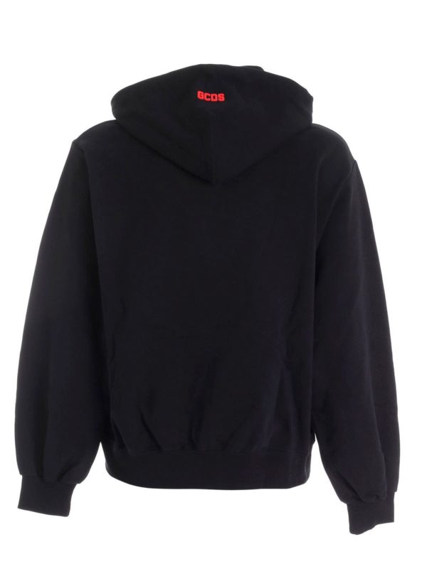 GCDS: Sweatshirts & Sweaters online - Maxi black sweatshirt featuring rubber logo
