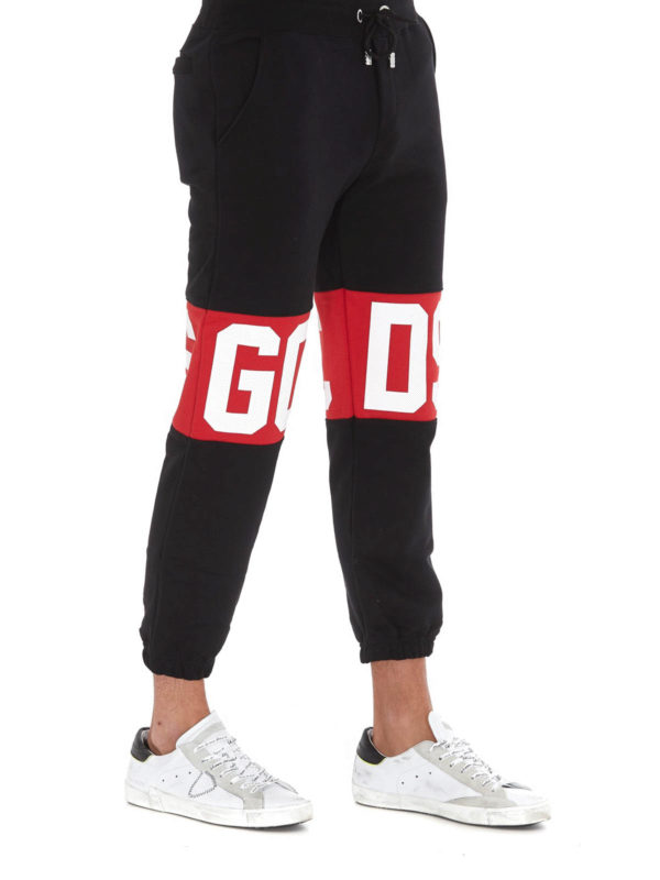 GCDS: tracksuit bottoms online - Logo lettering tracksuit bottoms