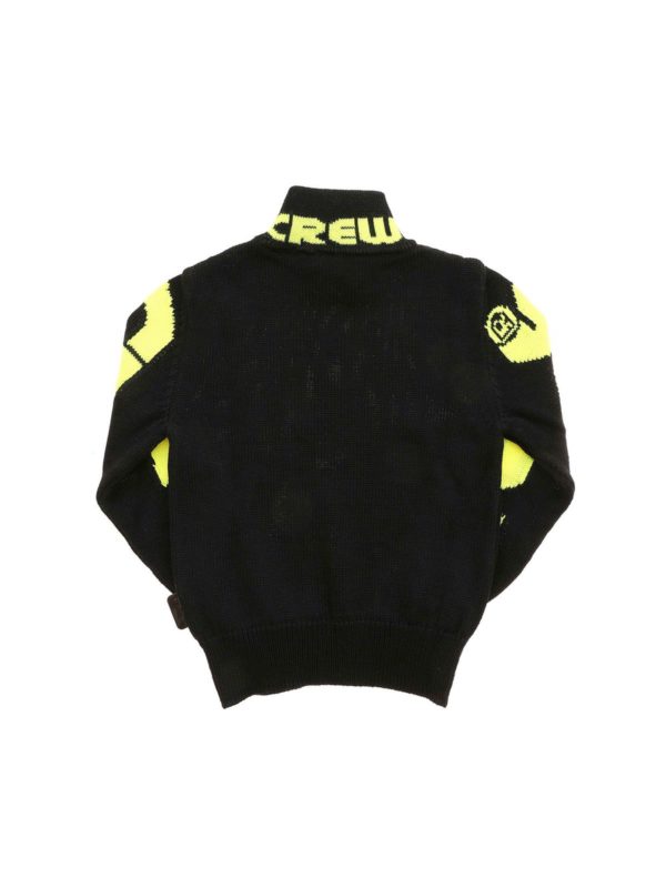 GCDS: Turtlenecks & Polo necks online - Fluo logo turtleneck in black