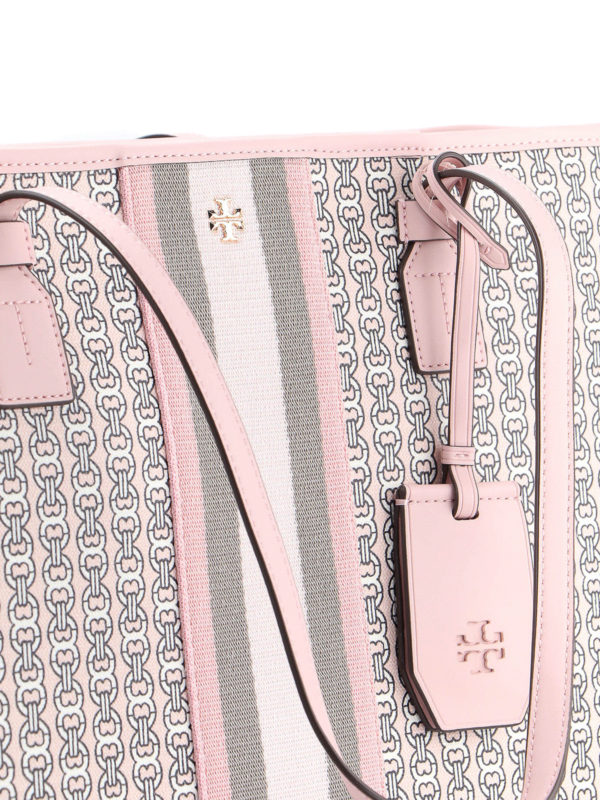 Gemini Link canvas tote shop online: TORY BURCH