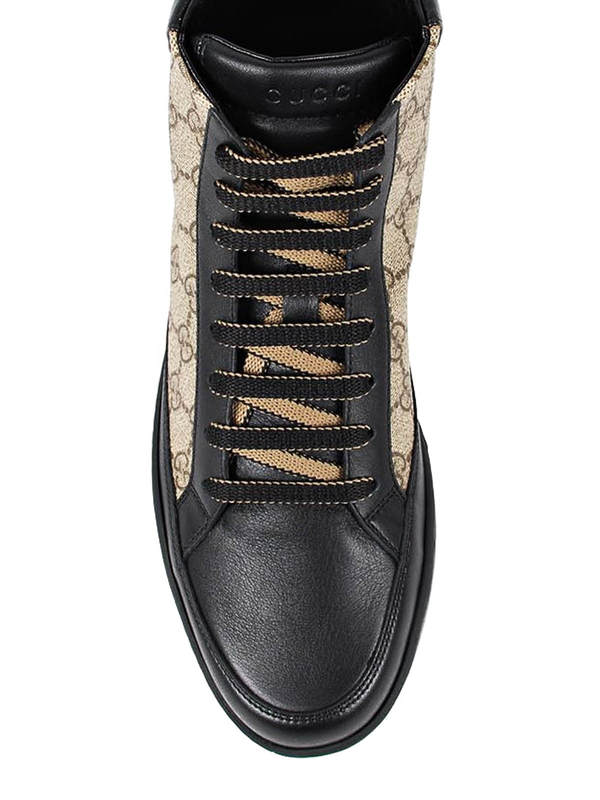 GG supreme and leather trainers shop online: GUCCI