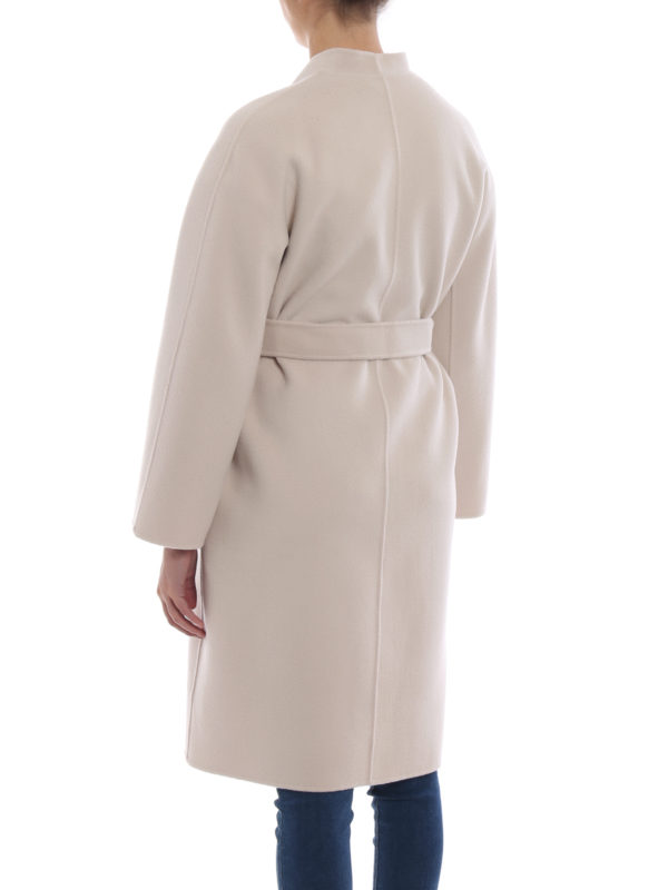 Gimmy white wool cloth reversible belted coat shop online: Max Mara