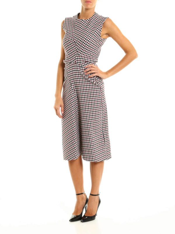 Abito mini in cotone a quadretti shop online: CELINE