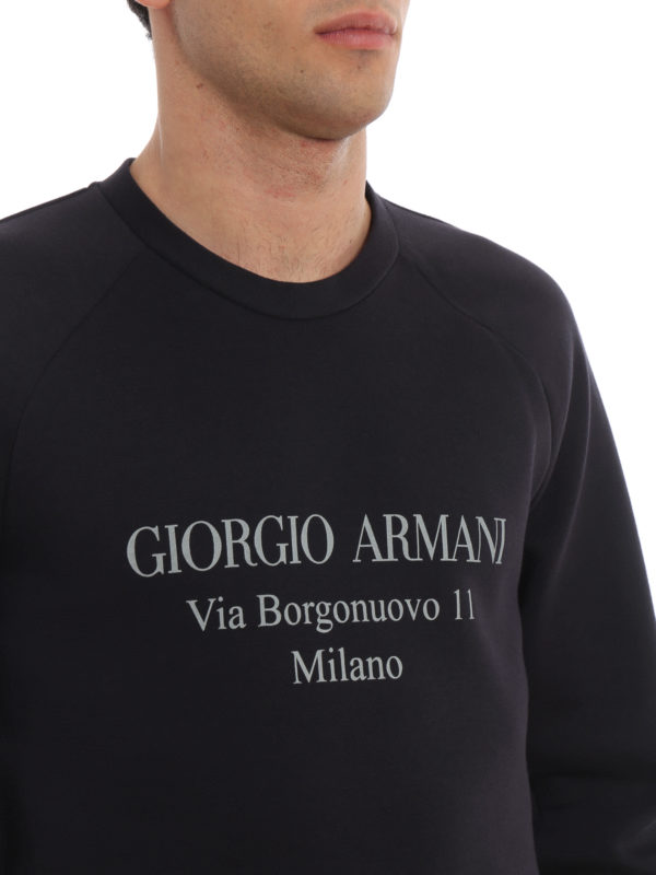 GIORGIO ARMANI buy online Felpa con logo in morbido jersey