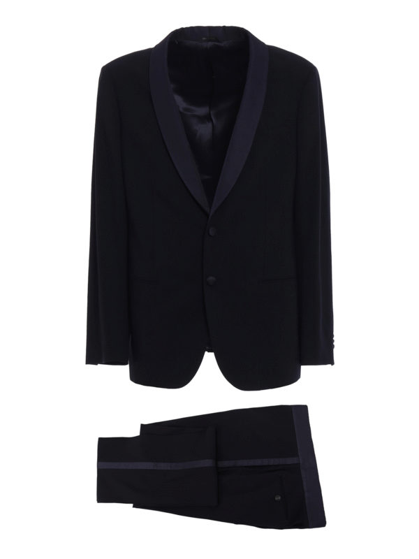 GIORGIO ARMANI: dinner suits - Blue cool wool tuxedo suit