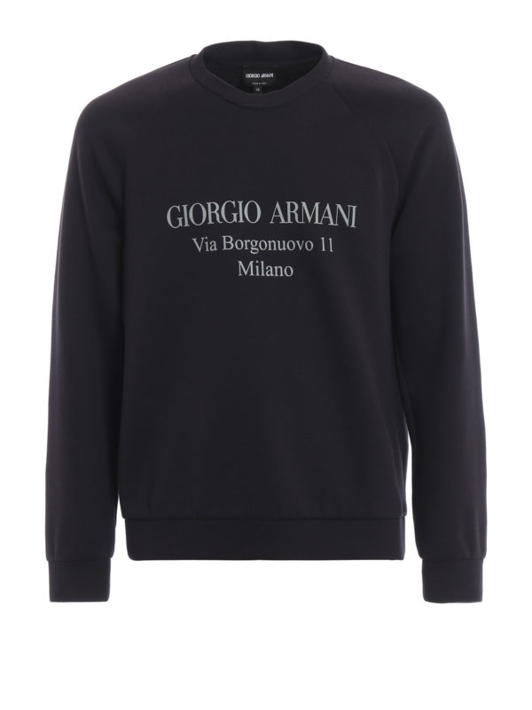 GIORGIO ARMANI: Felpe e maglie - Felpa con logo in morbido jersey