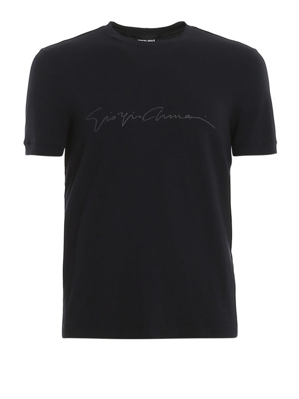 GIORGIO ARMANI: t-shirt - T-shirt con stampa firma