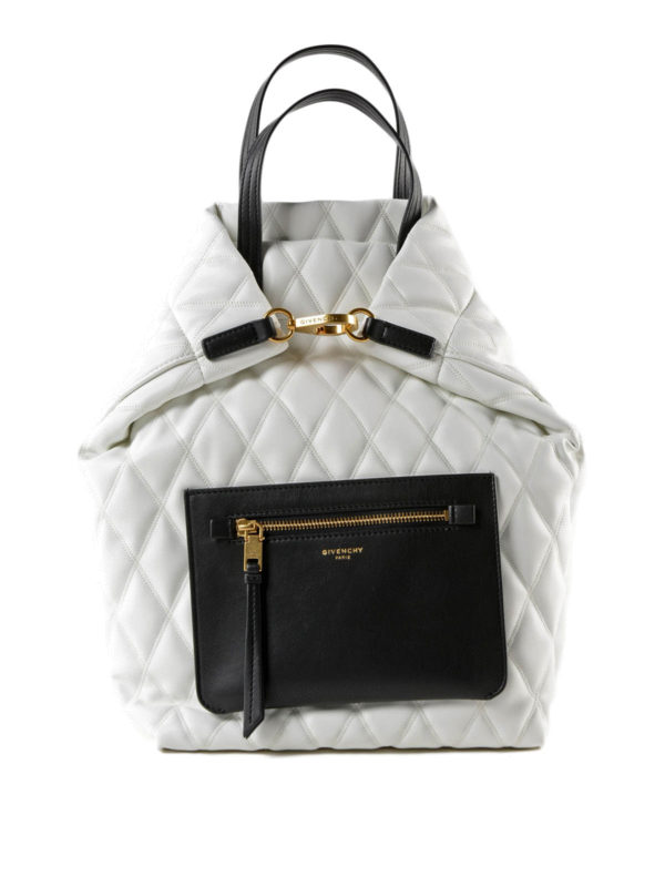 GIVENCHY: backpacks - Duo quilted white backpack