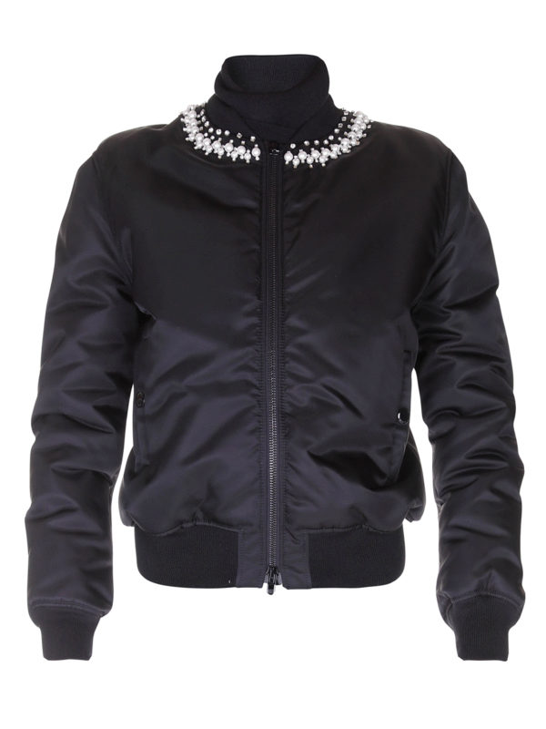 GIVENCHY: bombers - Embellished tech fabric bomber jacket