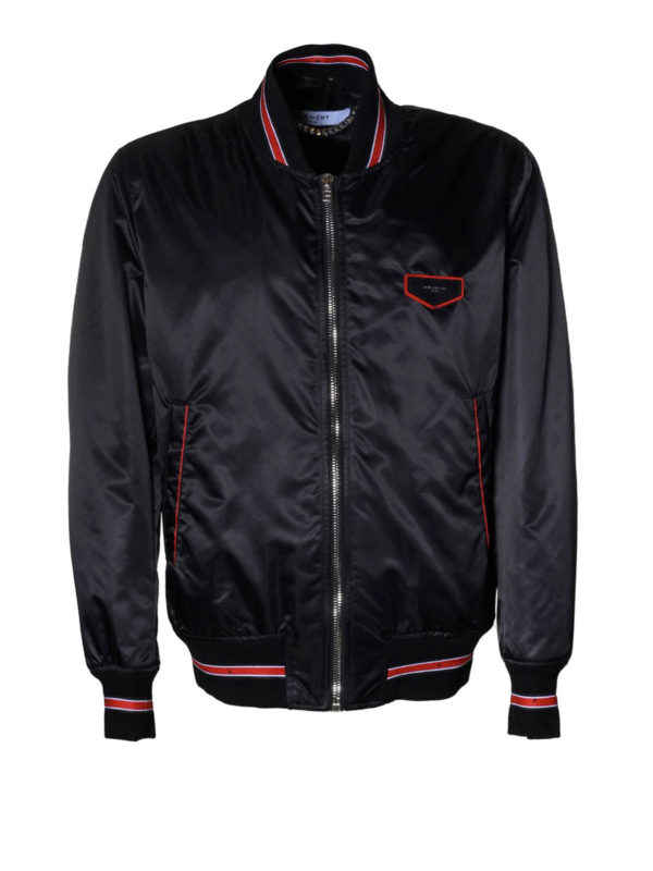 GIVENCHY: bombers - Logo patch nylon bomber jacket