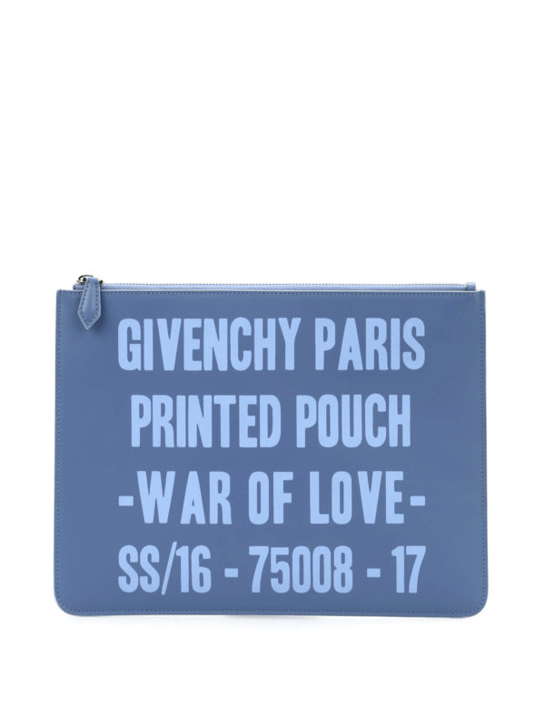 GIVENCHY: clutches - Printed leather pouch