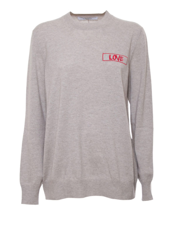 GIVENCHY: crew necks - Love embroidered sweater