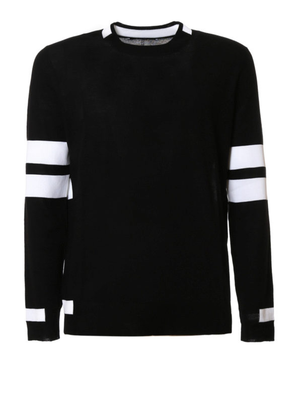 GIVENCHY: crew necks - Striped sleeves wool sweater