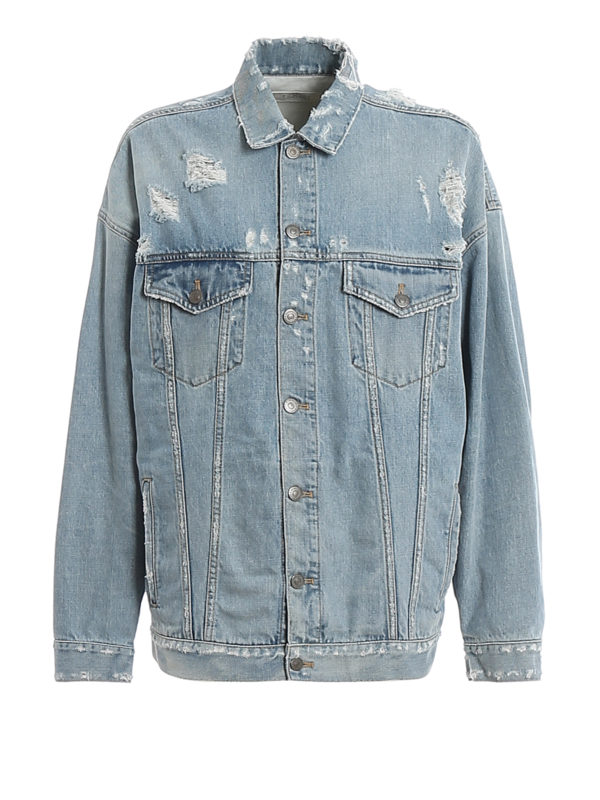 GIVENCHY: Jeansjacken - Jeansjacke - Hellblau