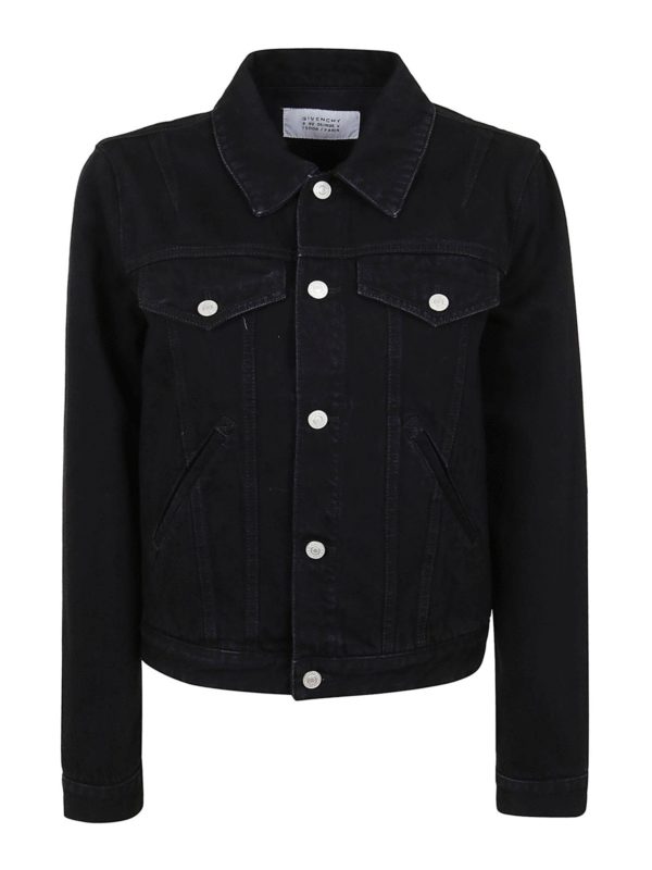 GIVENCHY: denim jacket - Logo print denim jacket